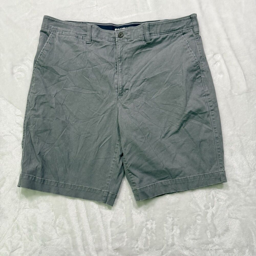 Sonoma Goods For Life Flexwear Gray Chino Shorts Twill Flat Front Shorts 40